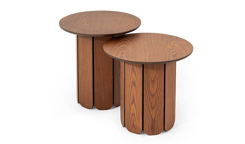 Mandala İkili Zigon Sehpa - Ceviz Sehpa ve Aksesuar