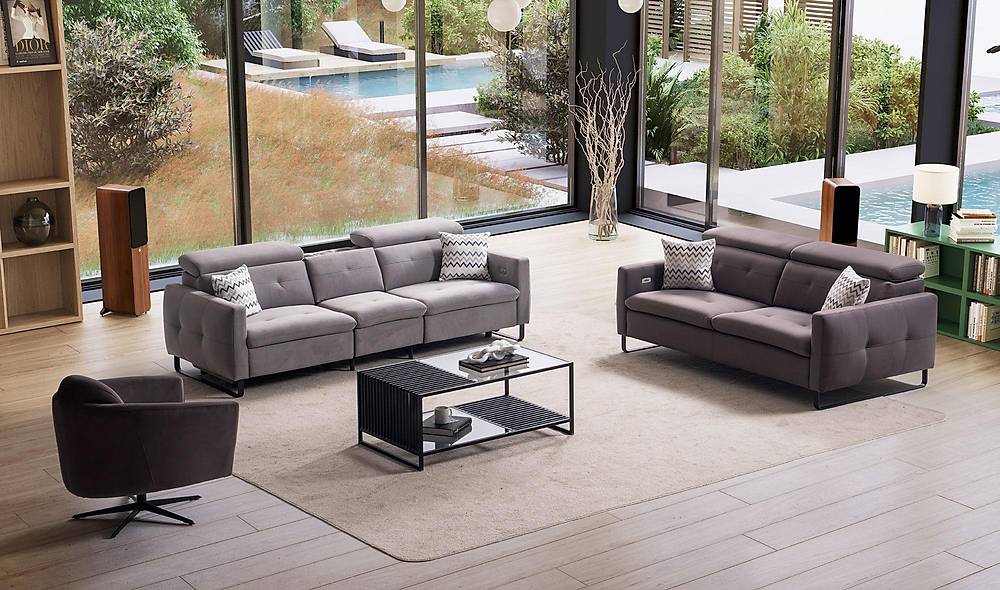 Alissa Motorlu Koltuk Takımı - Gri Koltuk Takımı