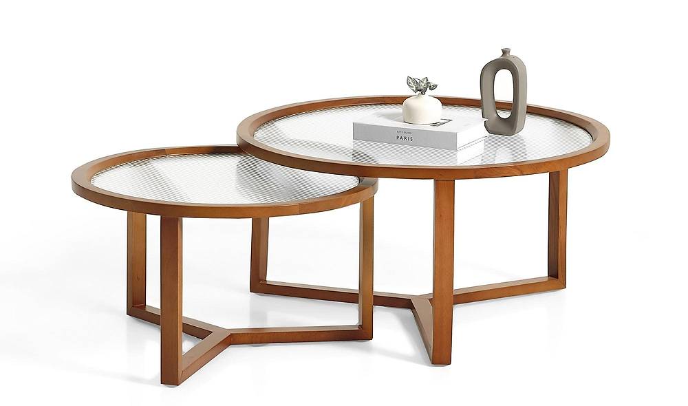 Castel Orta Sehpa Seti - Nervürlü Sehpa ve Aksesuar