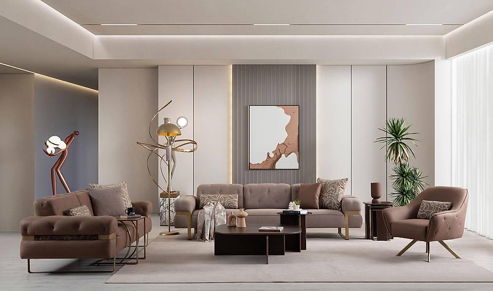 Almoda Koltuk Takımı - Kahve Koltuk Takımı