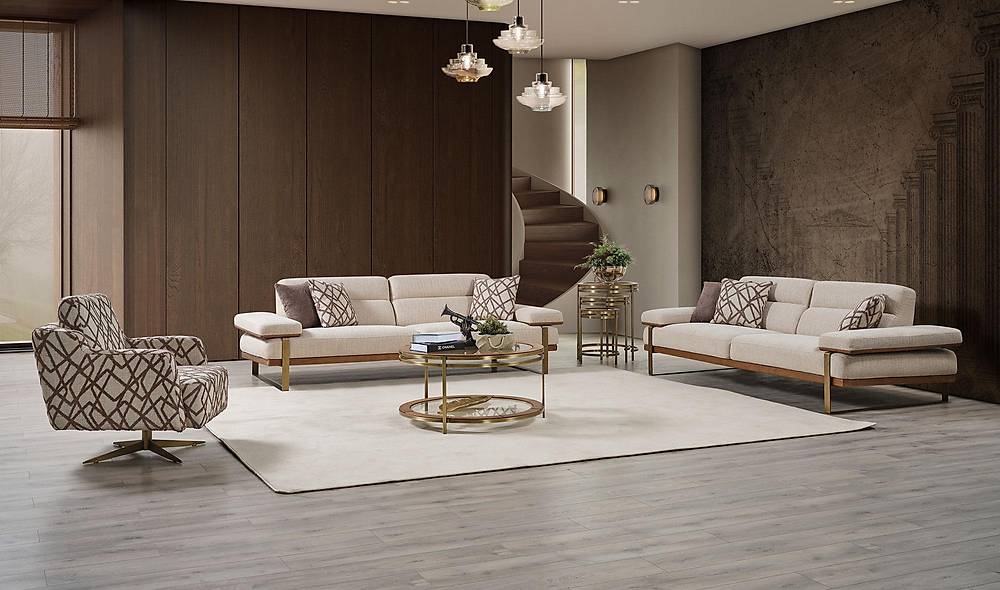 Aydam Koltuk Takımı - Bej Koltuk Takımı