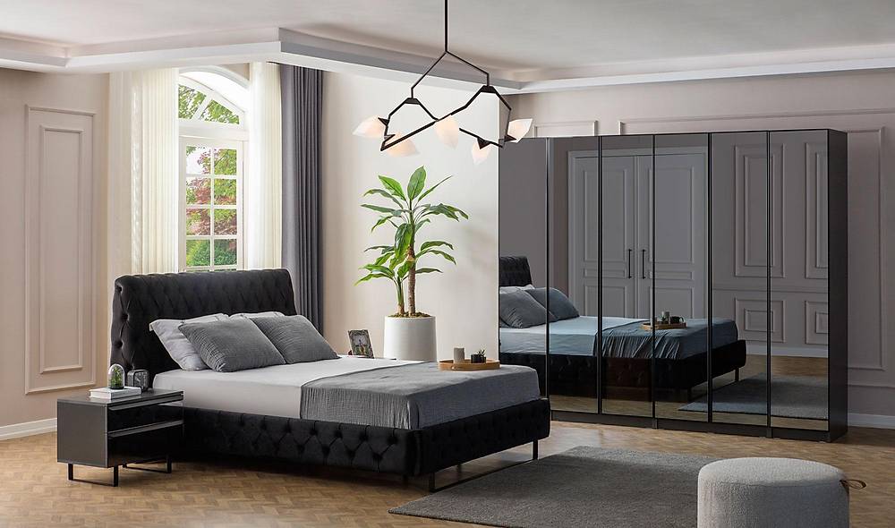 Palace Bazalı Yatak Odası - 6 Kapılı Yatak Odası