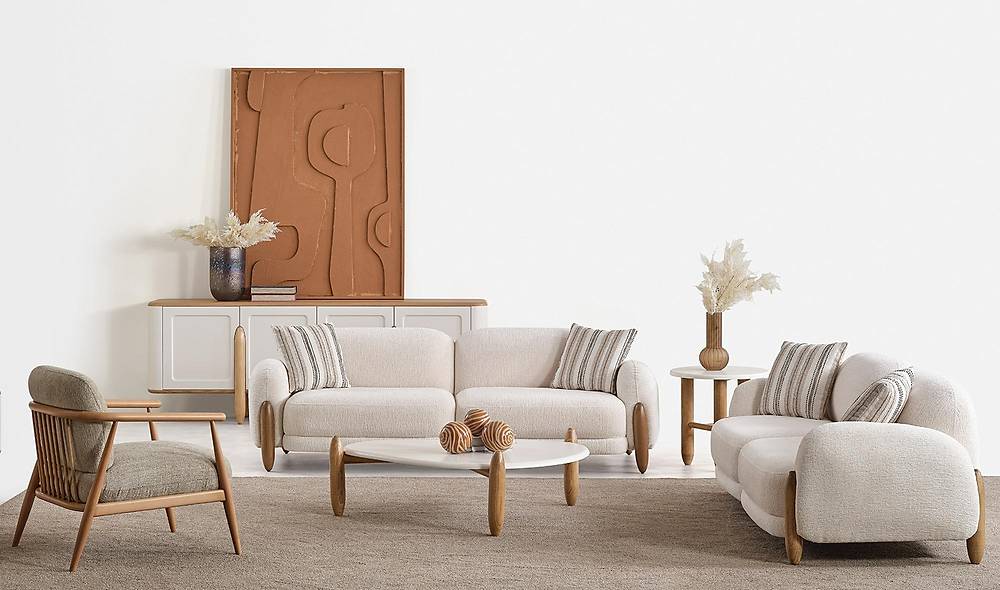 Buklet Koltuk Takımı - Ahşap Kollu Koltuk Takımı