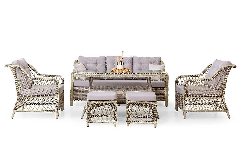 Seremoni Bahçe Masa Takımı - Açık Gri Bahçe Mobilyası