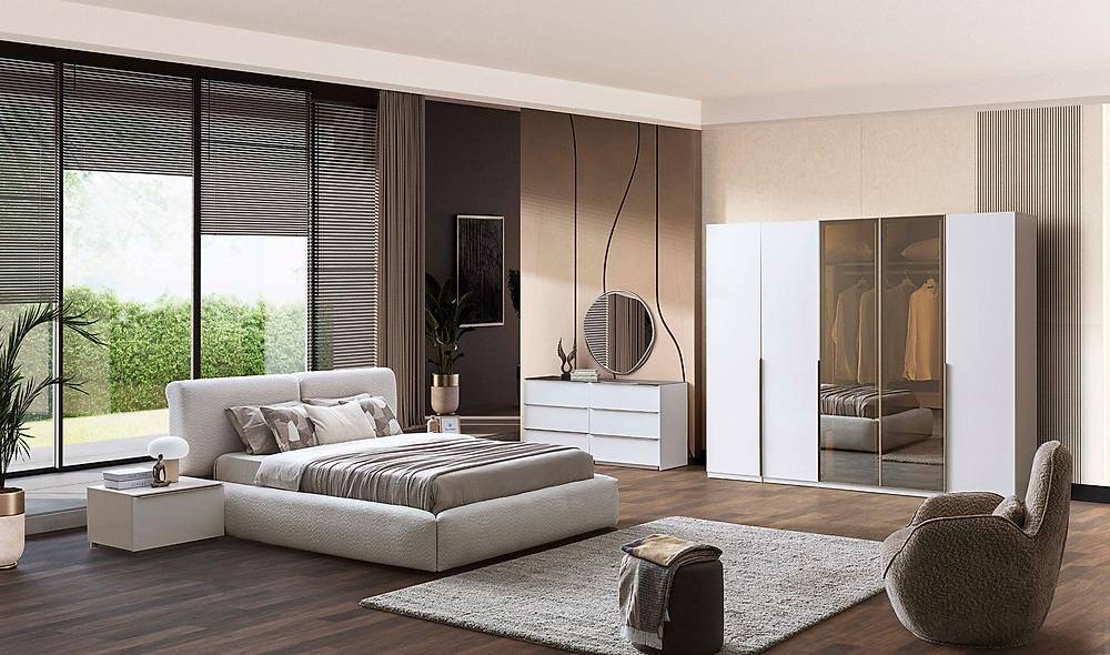 Merry Bazalı Yatak Odası - Mobilya Kapaklı Yatak Odası