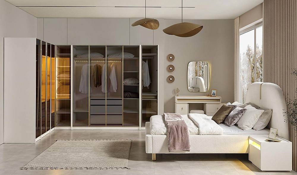 Hennes Yatak Odası - Köşe Dolaplı Giyinme Odası