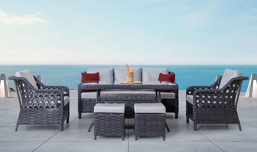 Kanvas Bahçe Masa Takımı - Antrasit Bahçe Masa Takımı