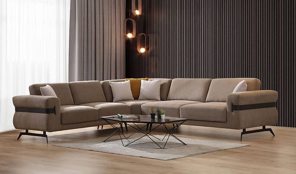 Laremy Köşe Takımı - Bej Köşe Koltuk