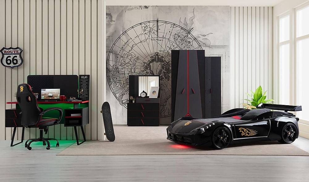 Network Arabalı Genç Odası - Siyah Genç Odası