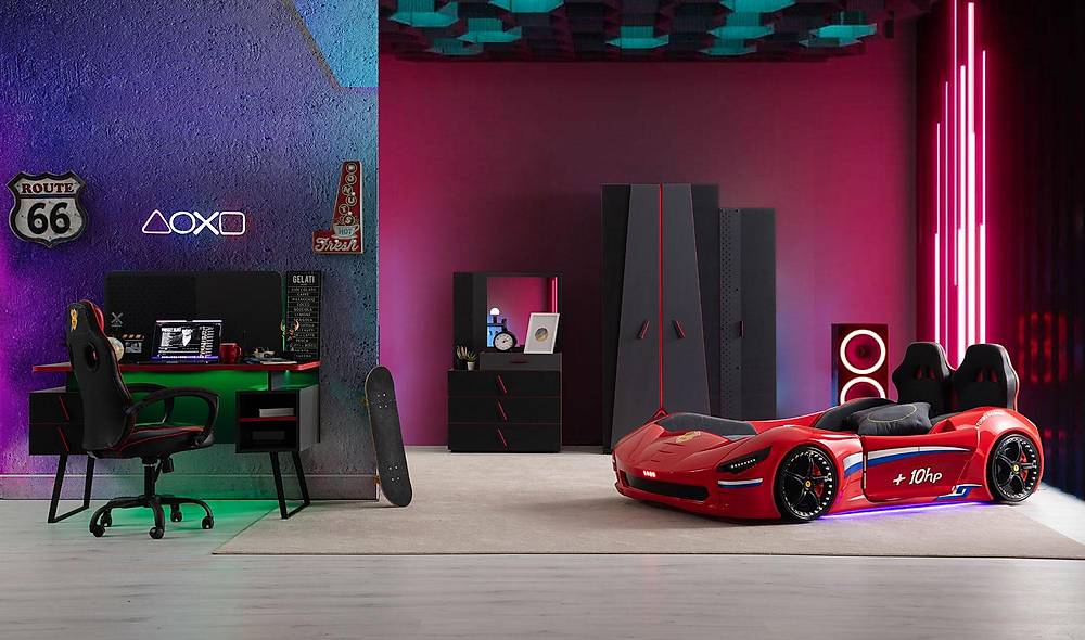 Network Arabalı Genç Odası - Ledli Genç Odası