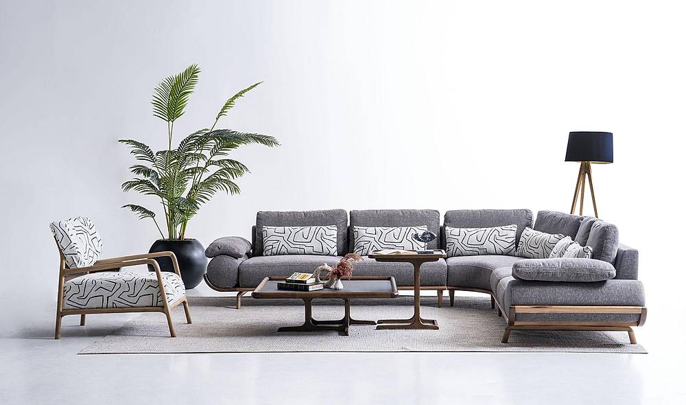 Almeda Köşe Takımı - Gri Köşe Koltuk