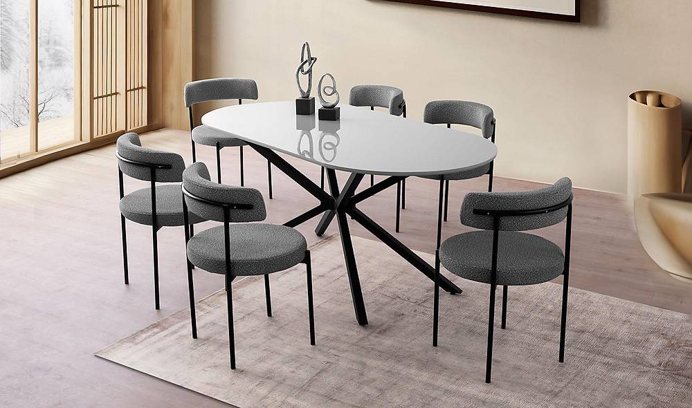 Lara Yemek Masası Takımı - Elvis Sandalye Yemek Masası Takımı