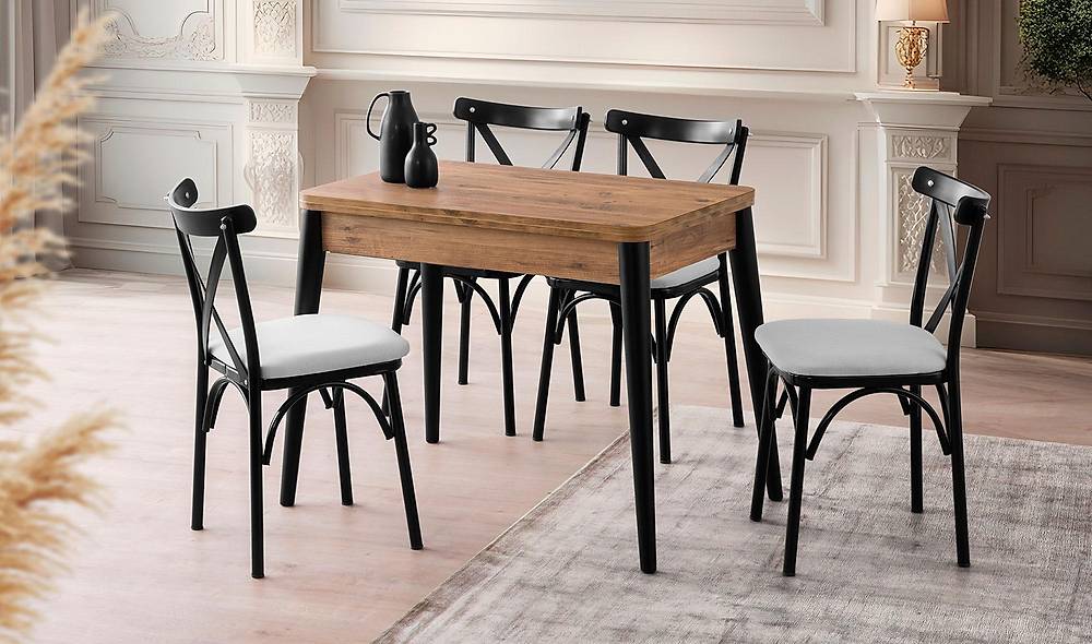 Linen Yemek Masası Takımı - Ceviz Yemek Masası Takımı