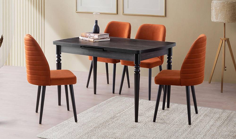 Alinda Yemek Masası Takımı - Kiremit Yemek Masası Takımı