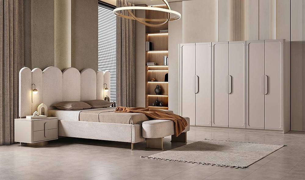 Listra Bazalı Yatak Odası - Mobilya Kapaklı Yatak Odası