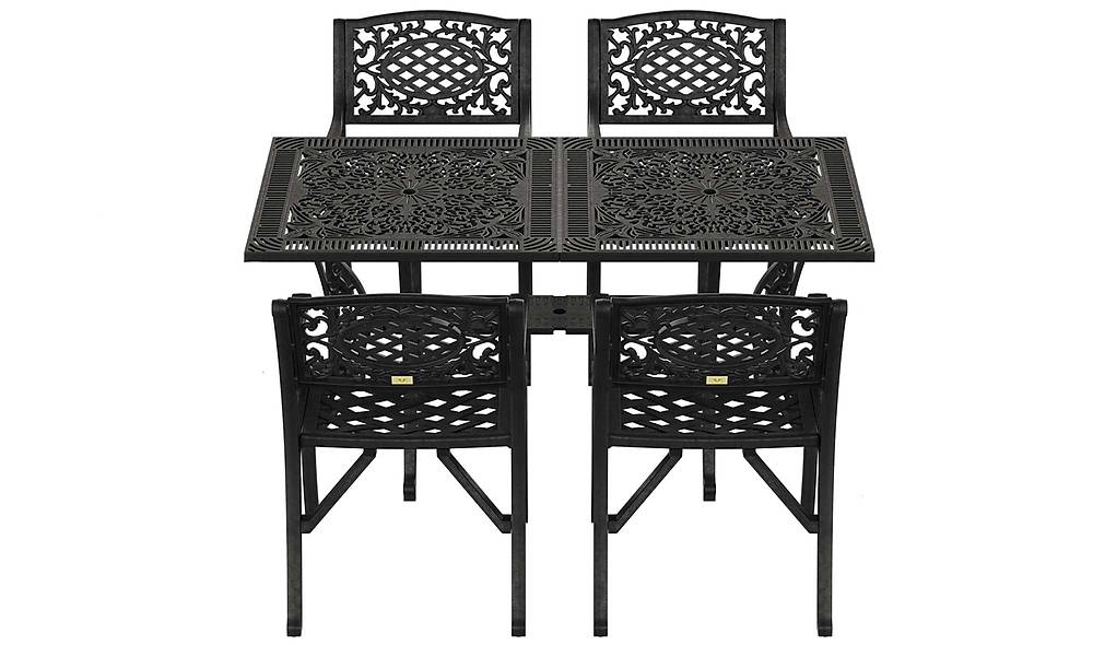 Poli Bahçe Masa Takımı - Siyah