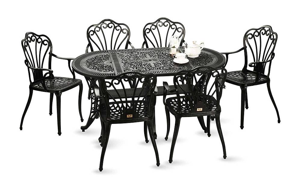 Gaia Bahçe Masa Takımı - Siyah Bahçe Mobilyası