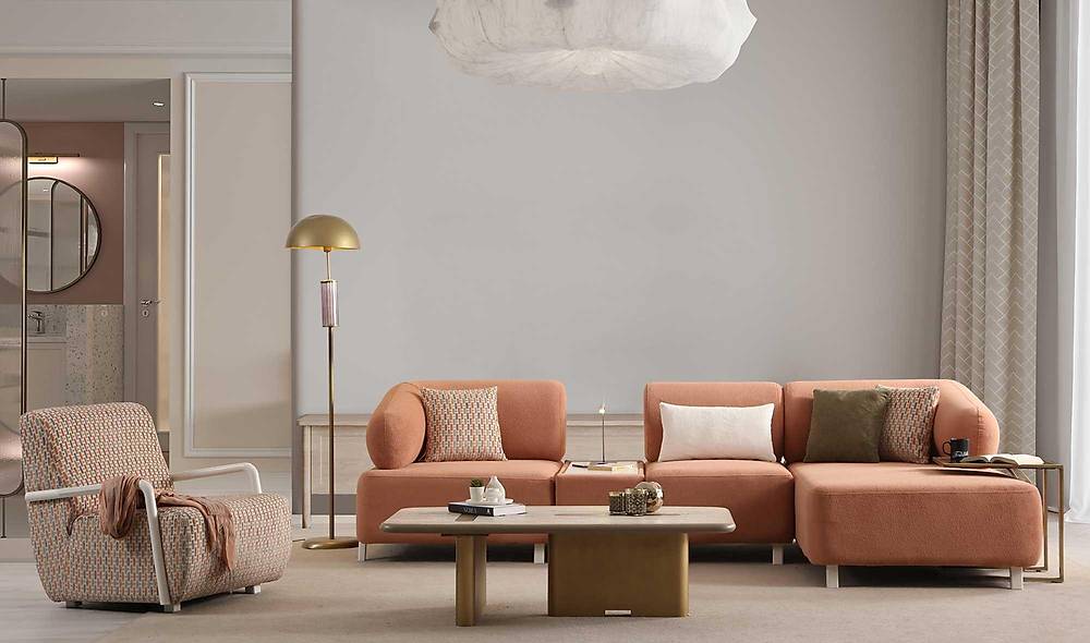 Ramona Köşe Takımı - Somon Köşe Koltuk