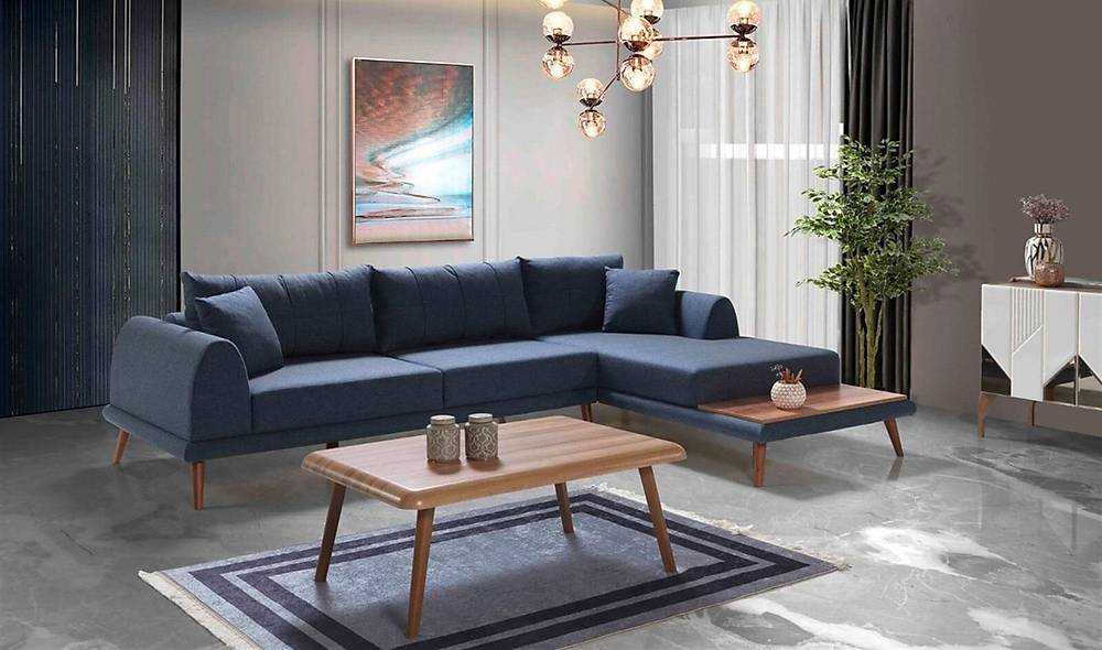 Bona Köşe Takımı - Lacivert Köşe Koltuk