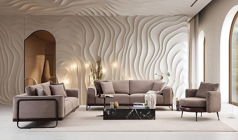 Calipto Koltuk Takımı - Kahverengi Koltuk Takımı