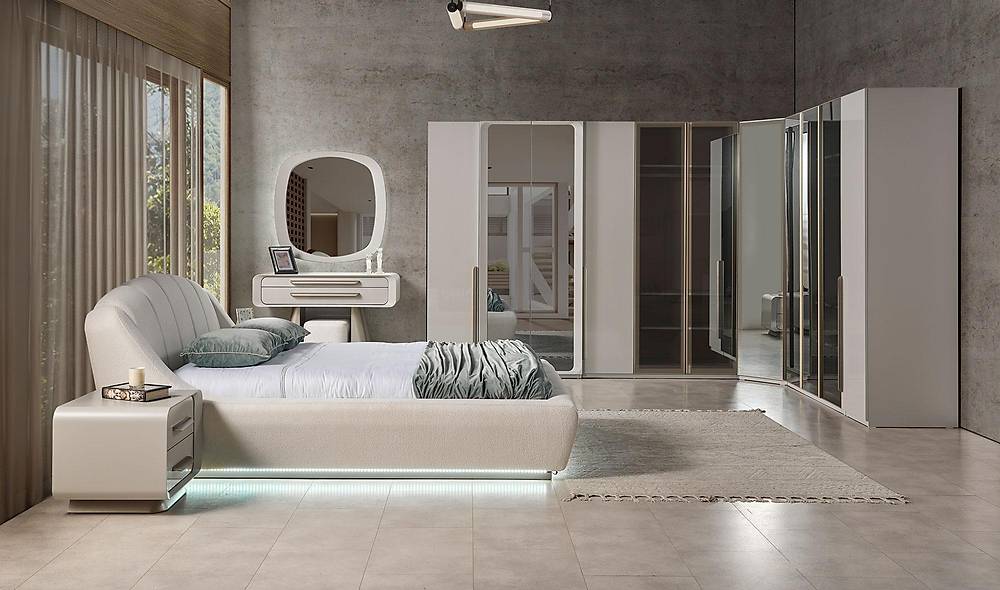 Lenka Yatak Odası - Köşe Dolaplı Giyinme Odası