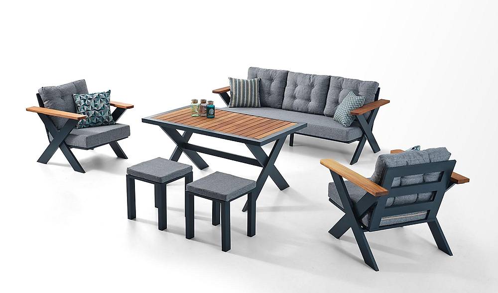 Avanos Bahçe Koltuk Takımı - Antrasit Bahçe Oturma Grubu