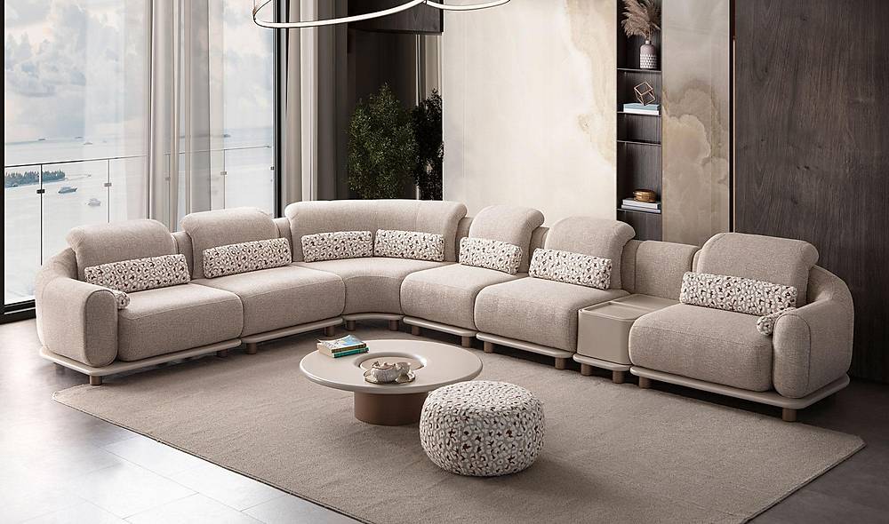 Rozy Köşe Takımı - Krem Köşe Koltuk