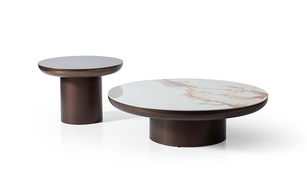 Brandon Orta Sehpa Seti - Bronz Sehpa ve Aksesuar