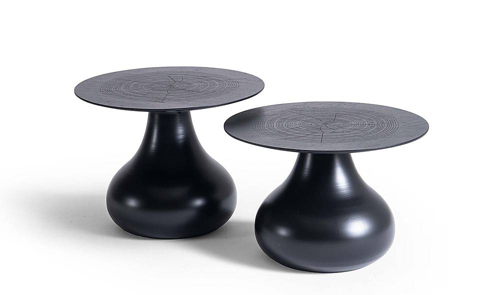 Chia İkili Sehpa Seti - Siyah Sehpa ve Aksesuar