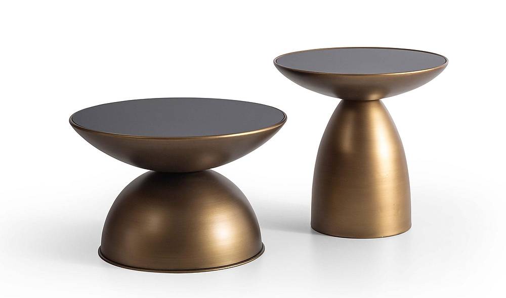 Joy Sehpa Seti - Brass - Cam Sehpa ve Aksesuar