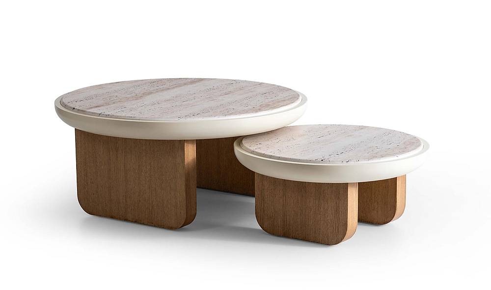 Cubic Sehpa Seti - Meşe Sehpa ve Aksesuar