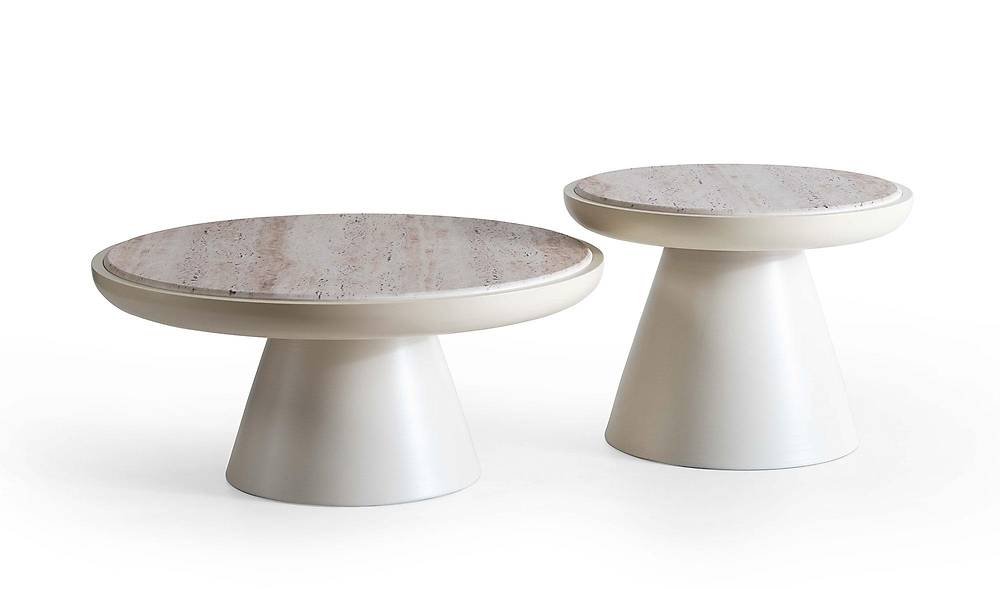 Cubic Sehpa Seti - Plus Krem Sehpa ve Aksesuar