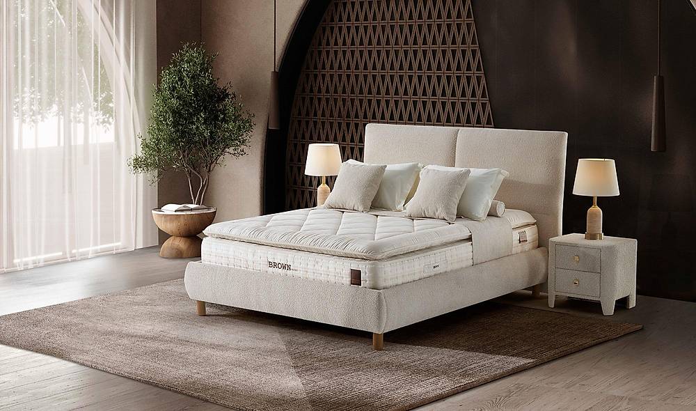 Brown Twist Baza + Başlık + Yatak Baza Setleri