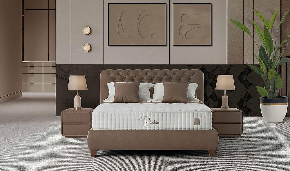 Platin Albella Baza + Başlık + Yatak Baza Setleri