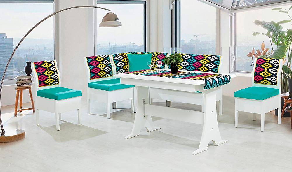 Aras Mutfak Köşe Takımı - Turkuaz Masa Sandalye