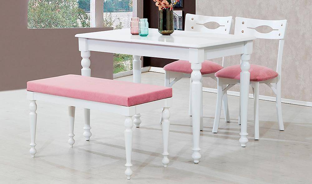 Tornalı Kamel Yemek Masası Takımı - Beyaz Yemek Masası Takımı