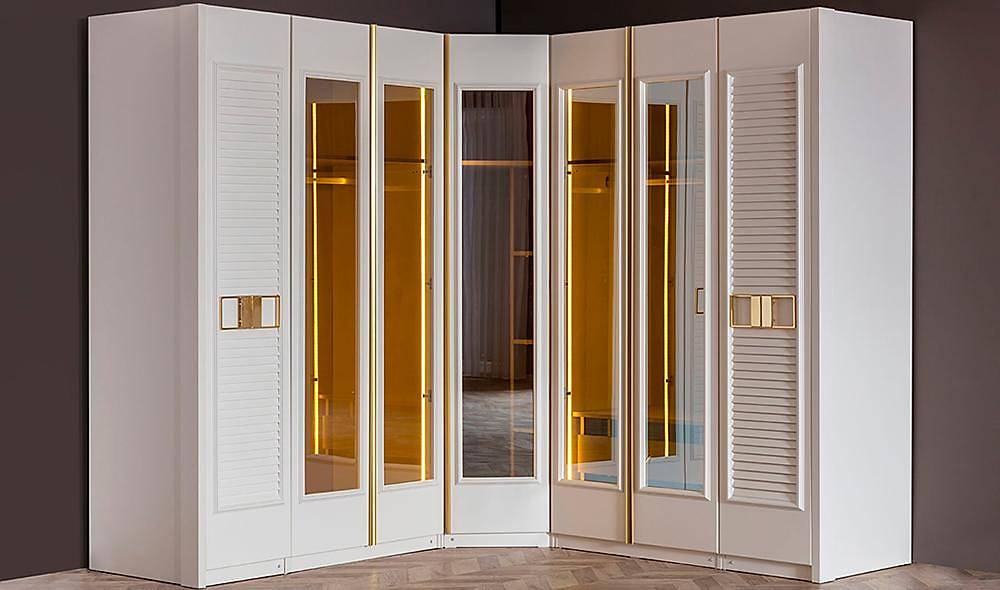 Serenıty Luxury Köşe Gardolap Kapaklı Gardırop