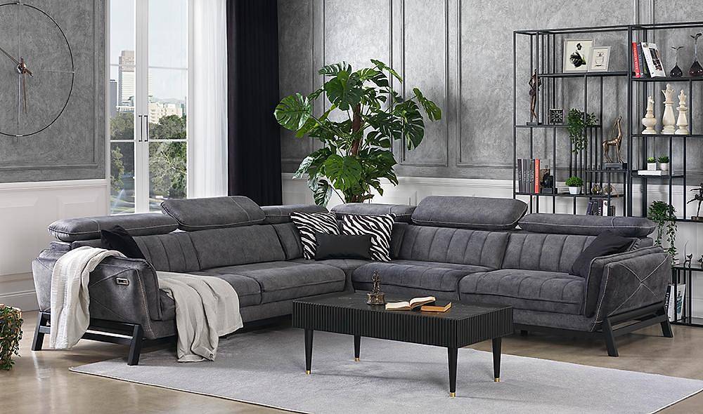 Esinti Gri Mekanizmalı Köşe Takımı Köşe Koltuk