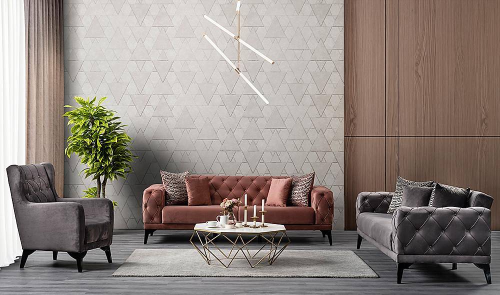 Çınar Pembe Salon Takımı Oturma Grubu