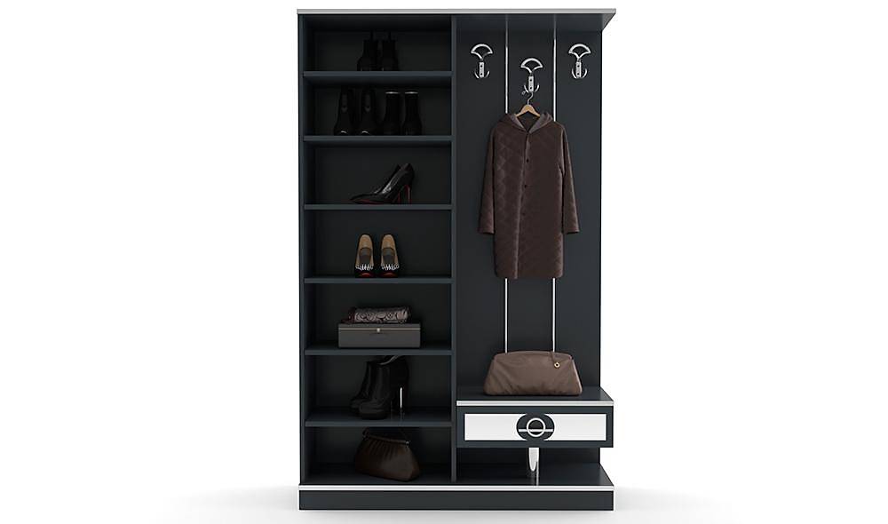 Kamer Antrasit 2 Kapılı Portmanto Vestiyer Portmanto