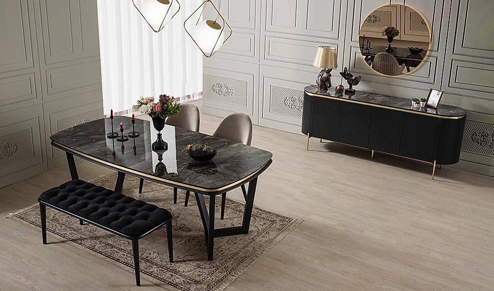 Mood Siyah Gold Yemek Odası Yemek Odası