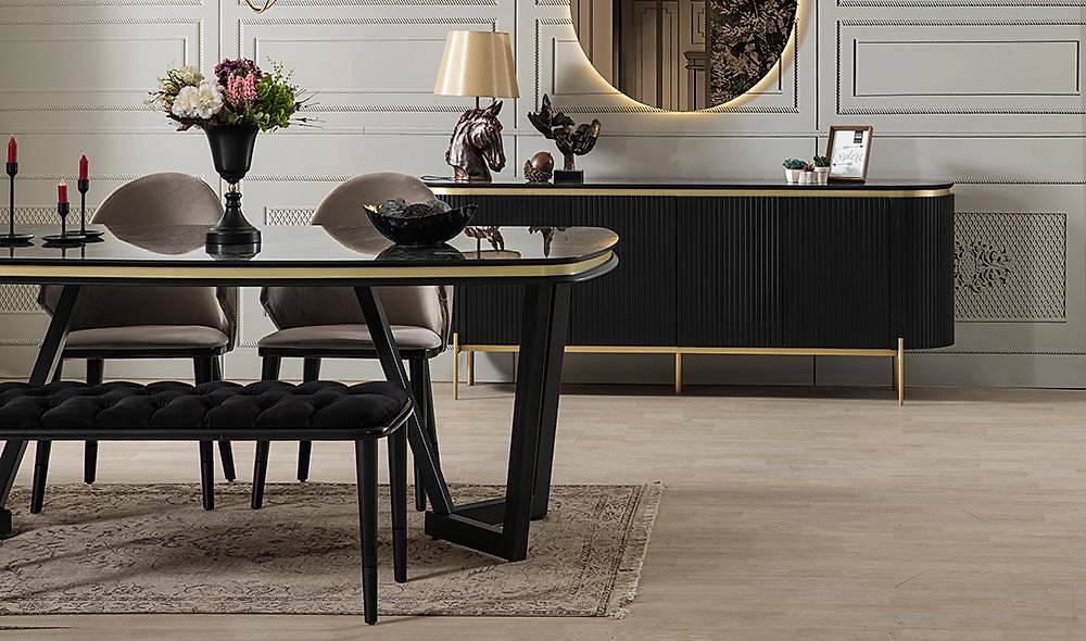 Mood Siyah Gold Yemek Odası Yemek Odası