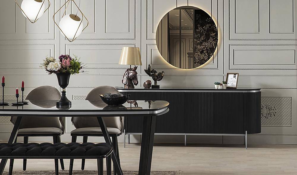 Mood Siyah Gümüş Yemek Odası Yemek Odası