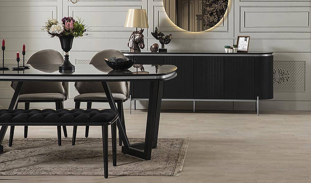 Mood Siyah Gümüş Yemek Odası Yemek Odası