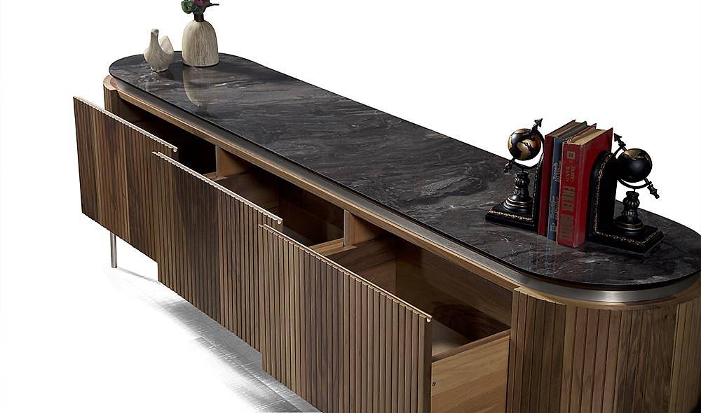 Mood Ceviz Gümüş Tv Sehpası TV Ünitesi