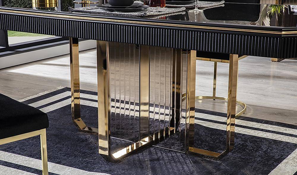 Cavalli Luxury Siyah Masa Takımı Masa Sandalye