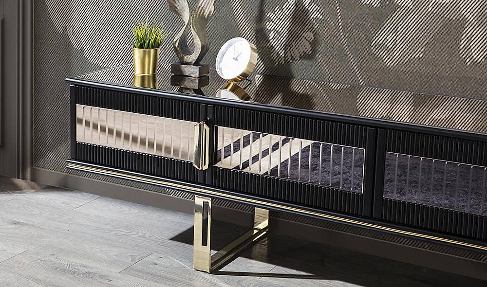 Cavalli Luxury Siyah Tv Ünitesi TV Ünitesi