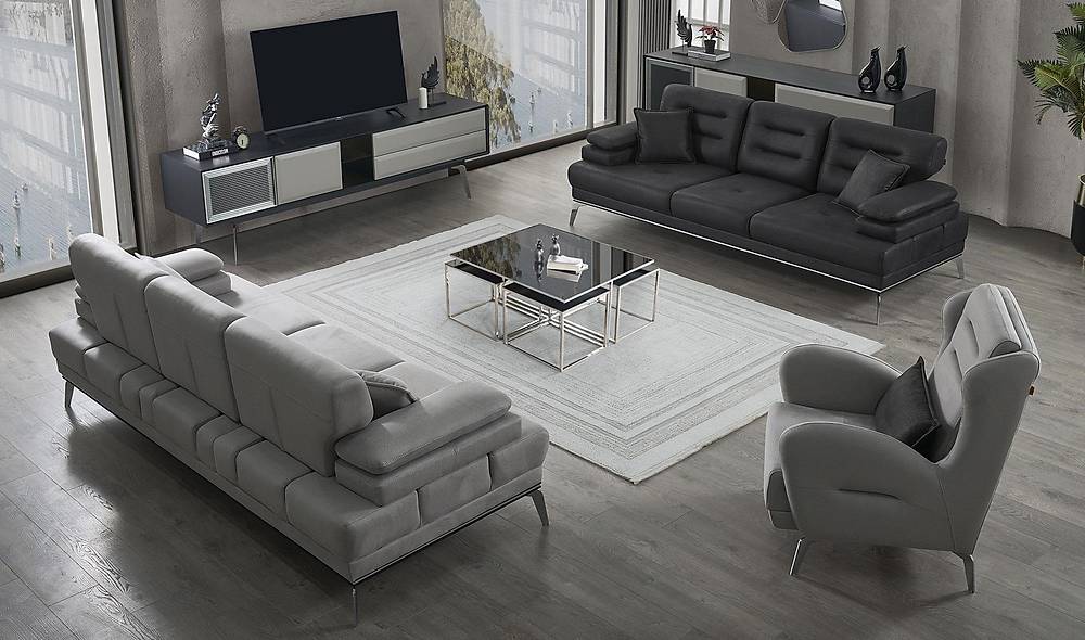 Vienay Siyah - Gri Koltuk Takımı Koltuk Takımı