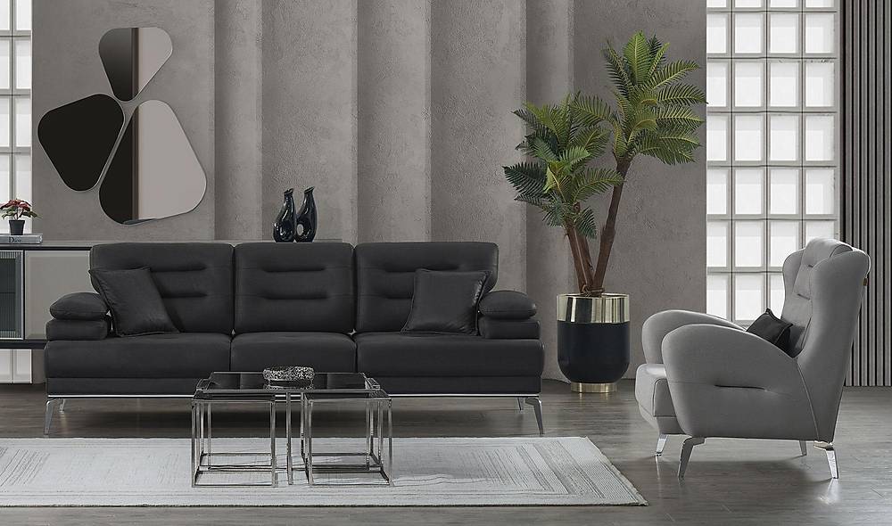Vienay Siyah - Gri Koltuk Takımı Koltuk Takımı