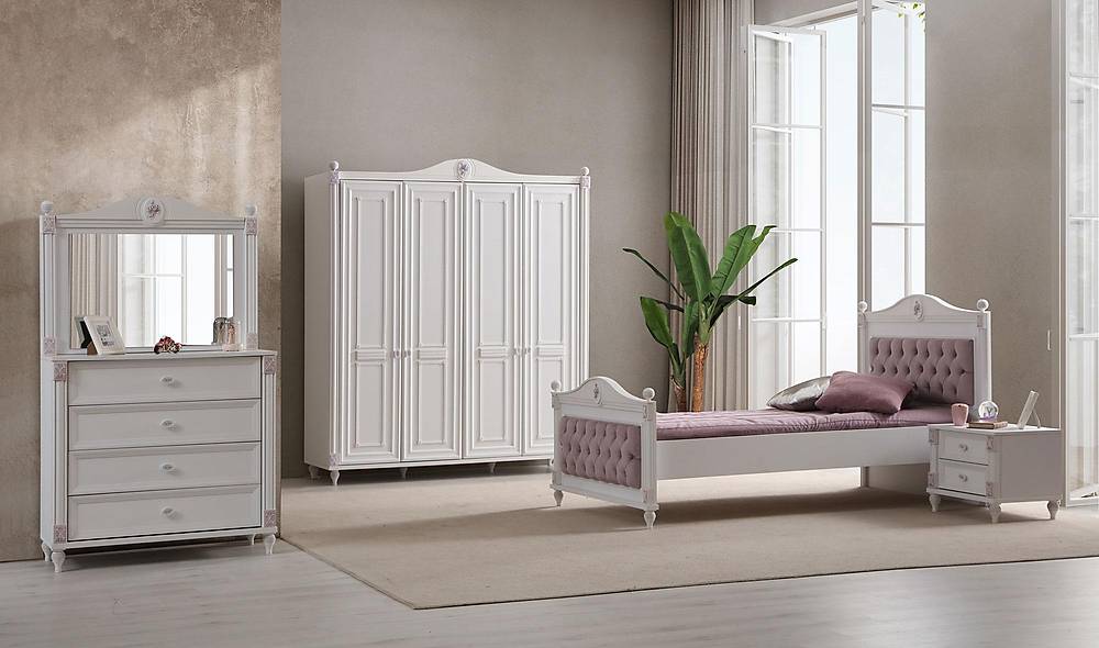 White Romantic 4 Kapılı Genç Odası Genç Odası